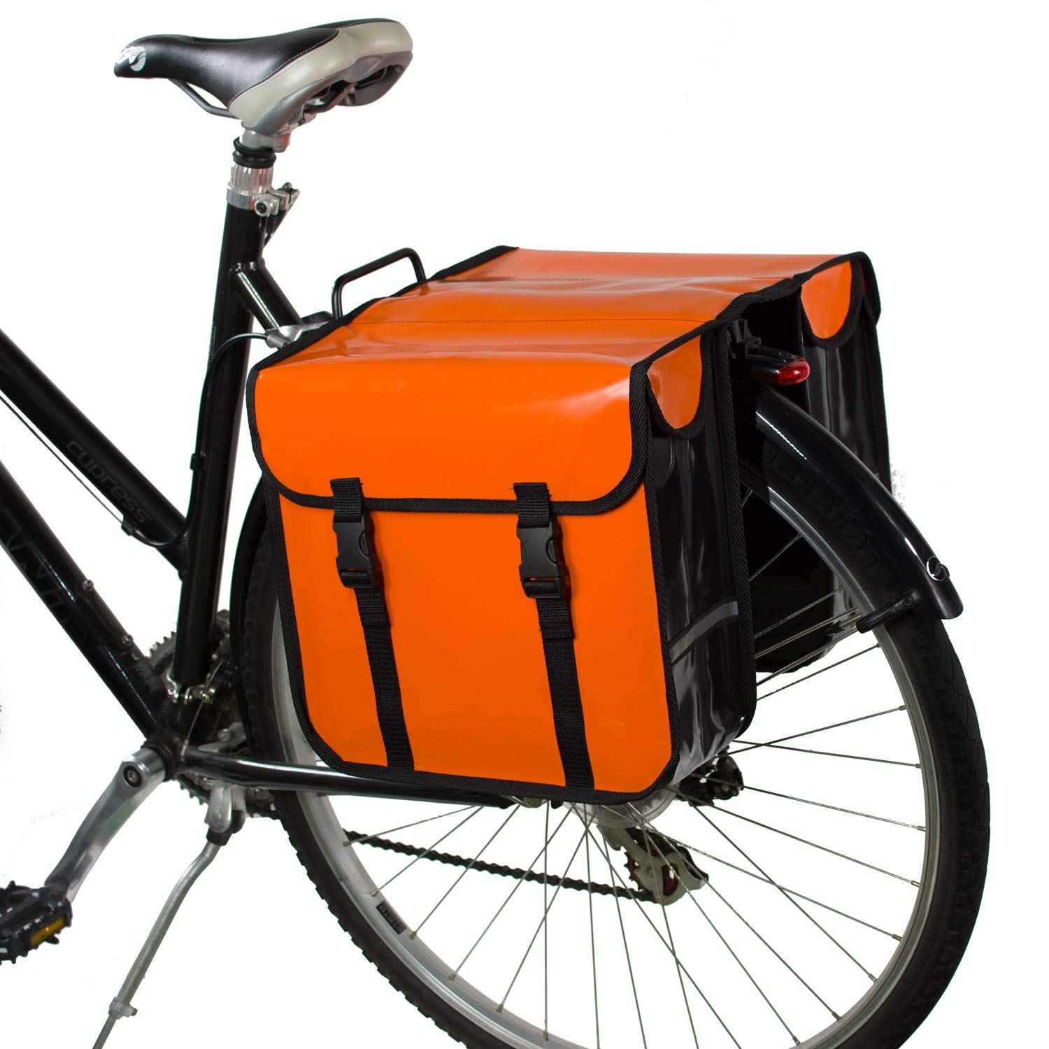 BikyBag Classic CW – wasserdichte Fahrrad-Doppeltasche, Fahrradtasche, Fahrrad, Pendler, Einkaufstasche, (Orange) von BikyBag
