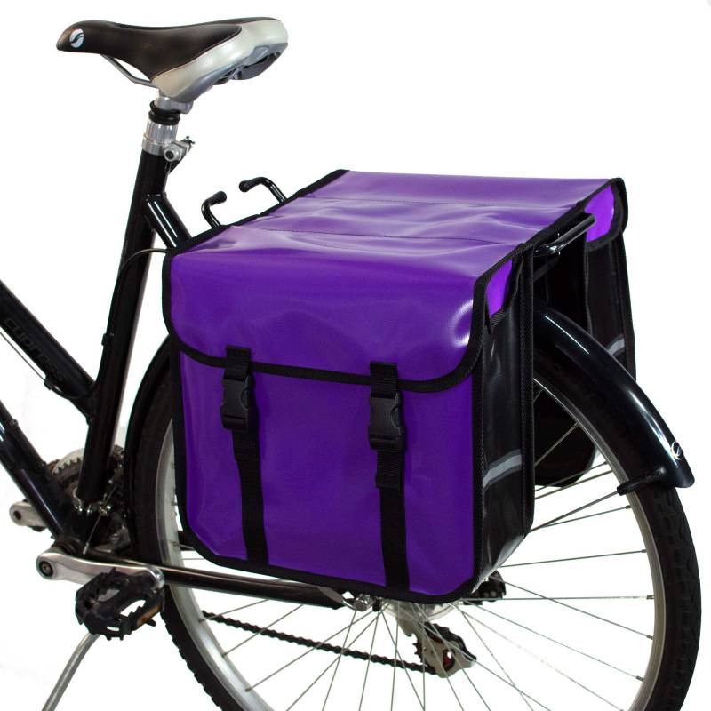 BikyBag Classic CW – wasserdichte Fahrrad-Doppeltasche, Fahrradtasche, Fahrrad, Pendler, Einkaufstasche, (Lila) von BikyBag