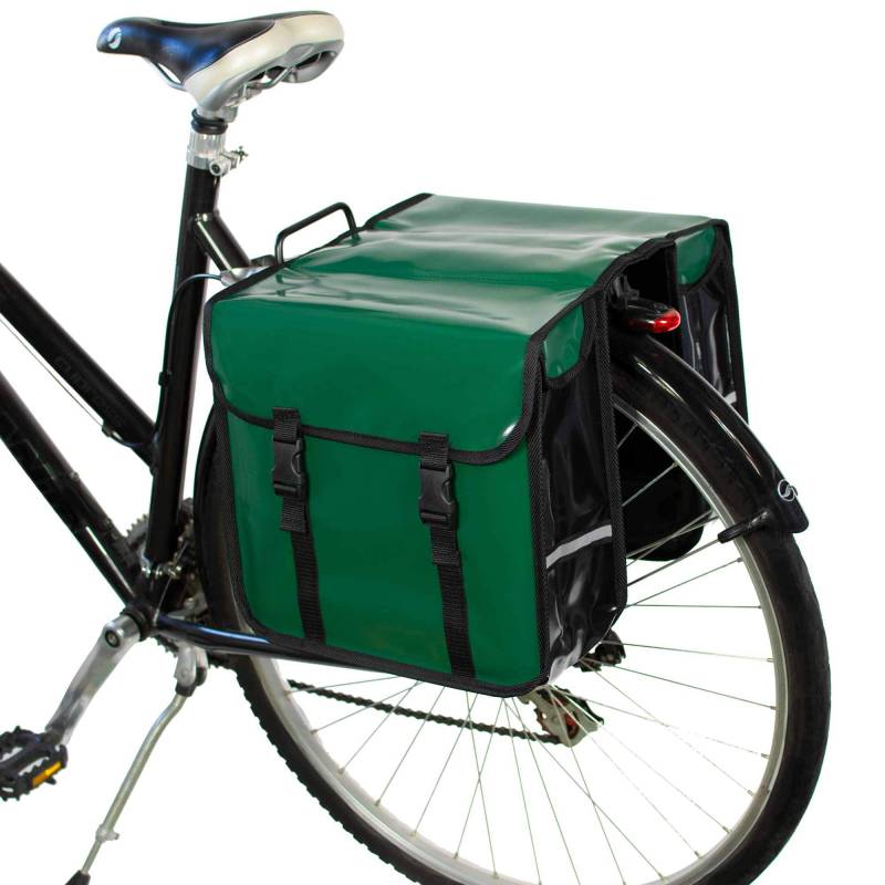 BikyBag Classic CW - Wasserdicht Doppel Fahrradtasche Gepäckträgertasche (Waldgrün) von BikyBag