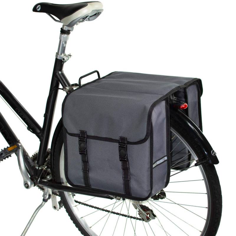 BikyBag Classic - Doppel Fahrradtasche Gepacktragertasche (Classic - Grau) von BikyBag