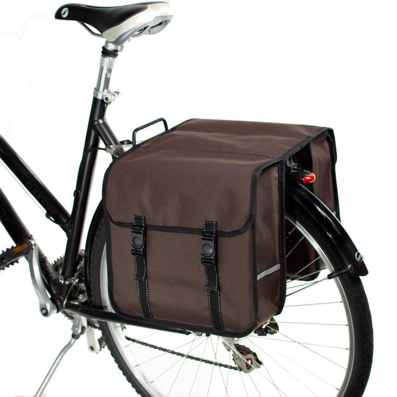 BikyBag Classic - Doppel Fahrradtasche Gepacktragertasche (Classic - Braun) von BikyBag