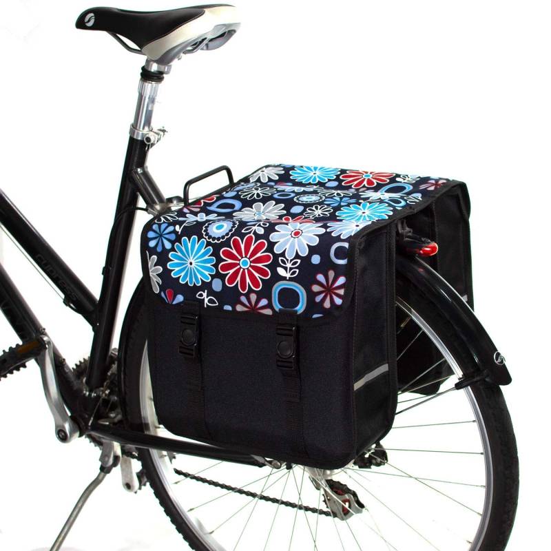 BikyBag Classic - Doppel Fahrradtasche Gepacktragertasche (Ganseblumchen) von BikyBag