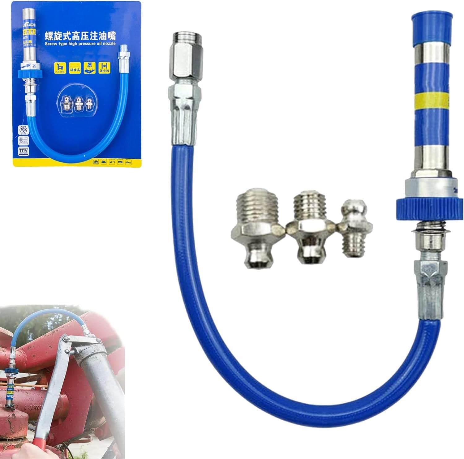 High Pressure Grease Coupler Strong Lock On Grease Tool Couplers Grease Gun Coupler Adapter, Fittings Extensions, Heavy-Duty für Fettpresse Schnelle Veröffentlichung Einhandfettpresse High Pressure Grease Coupler Strong Lock On Grease Tool Couplers Grease Gun Coupler Adapter, Fittings Extensions, Heavy-Duty für Fettpresse Schnelle Veröffentlichung Einhandfettpresse von Bimhayuu