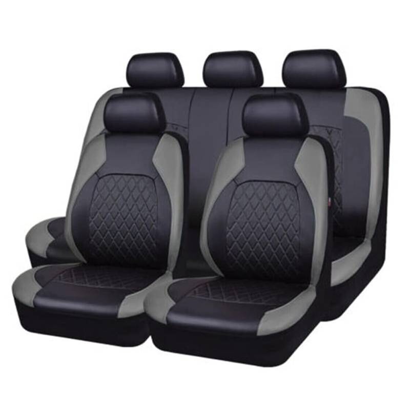 Leder Autositzbezüge Sets Auto Sitzbezüge Sets für Golf-VII/Variant/2014-2020, PU Leder Autositzbezüge Wasserdicht Atmungsaktiv Schonbezüge Autositz Sitzschoner Zubehör (Grau) von Bimhayuu