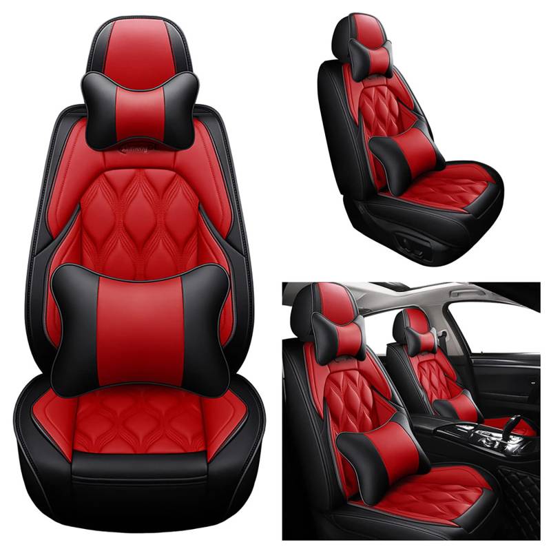 Bincun Sitzbezüge Auto Autositzbezüge Universal Set für Chevrolet Camaro Caprice Malibu Sonic Corvette c5 Epica Aveo Auto Zubehör,Luxus rot von Bincun