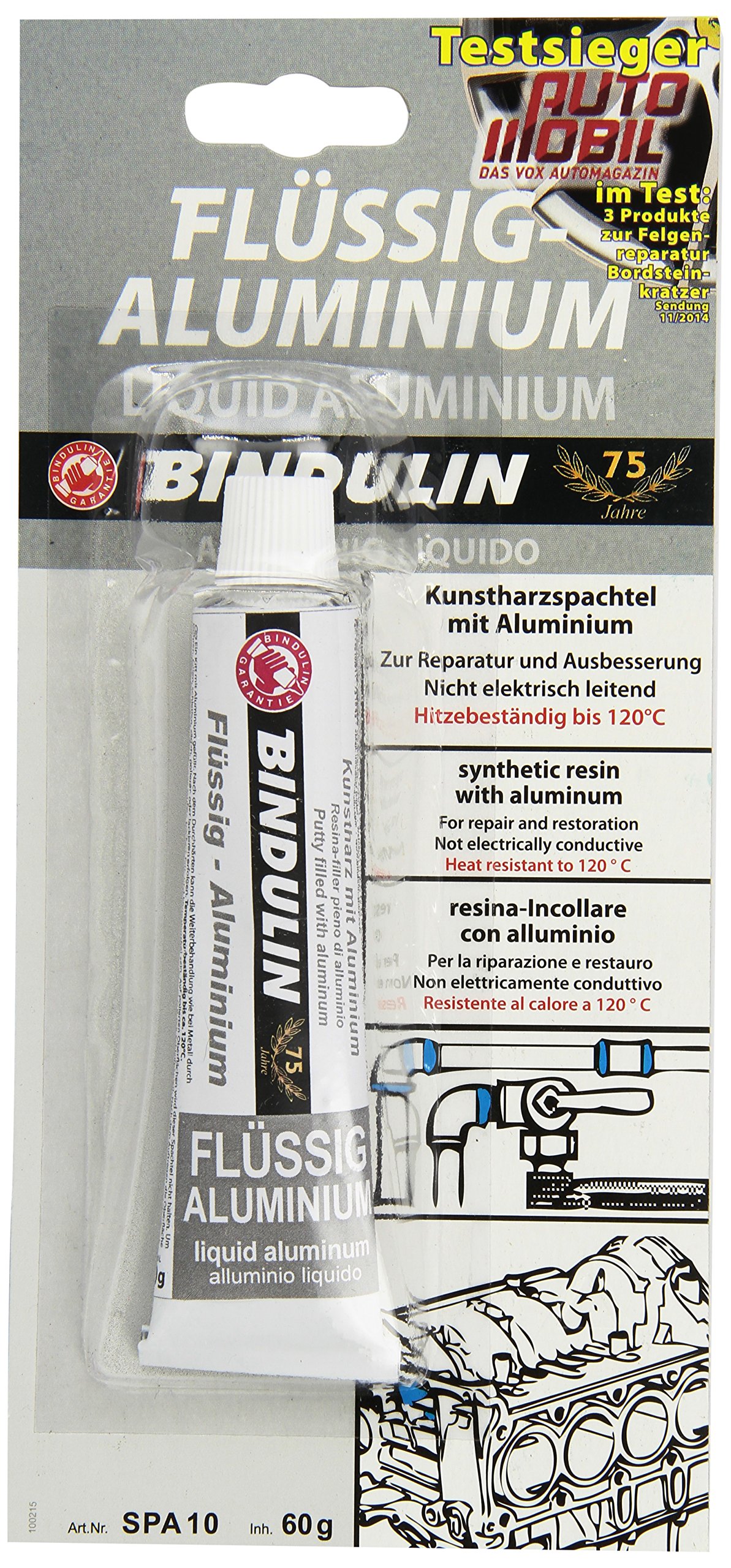 Bindulin SPA 10 Flüssig Gebrauchsfertige Reparaturmasse aus Kunstharzspachtel mit Aluminium, 60 g Bindulin SPA 10 Flüssig Gebrauchsfertige Reparaturmasse aus Kunstharzspachtel mit Aluminium, 60 g von Bindulin