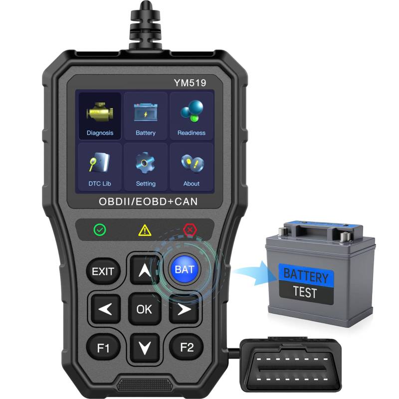 Professionelles OBD2 Diagnosegerät Scanner für Fahrzeuge Verbesserter Mechaniker für Check Engine Fault Code Reader Echtzeitdatum Plug and Play Fehlercodeleser 2,8 Zoll großes Farbdisplay Code Reader von BingoHive