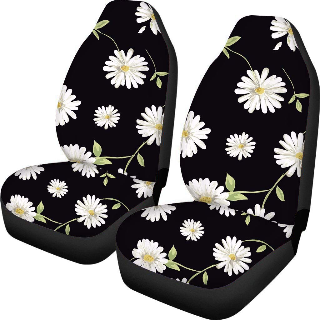 Binienty Autositzbezüge für Damen, Blumenmuster, 2-teiliges Set, weich und langlebig, passend für die meisten Autos, SUV, Lieferwagen von Binienty