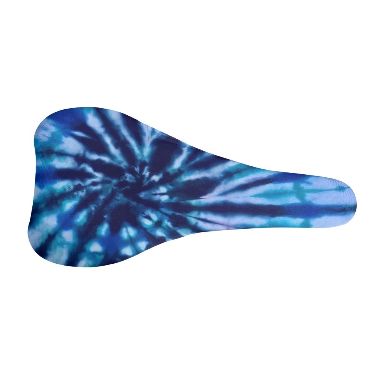 Binienty Bike Seat I Fahrradsitzkissen für Damen und Herren, blau, Batikmuster, universelle Passform von Binienty