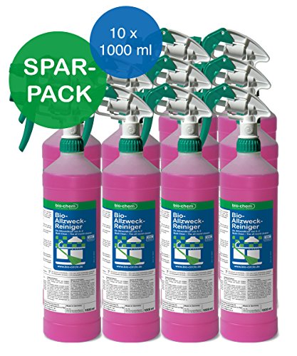bio-chem BIO-ALLZWECKREINIGER SPARPACK 10 x 1000 ml Multi Clean Die Allroundkraft von A-Z Universalreiniger Bio-Reiniger Bio-Reinigungsmittel Ökologischer-Reiniger Alles-Reiniger von Biochem