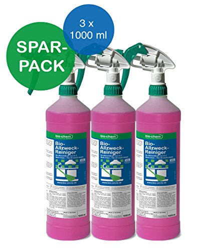 bio-chem BIO-ALLZWECKREINIGER SPARPACK 3 x 1000 ml Multi Clean Die Allroundkraft von A-Z Universalreiniger Bio-Reiniger Bio-Reinigungsmittel Ökologischer-Reiniger Alles-Reiniger von Biochem