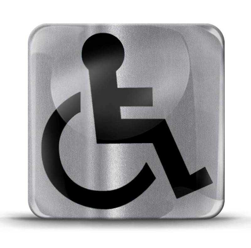 Biomar Labs® 1 x Aufkleber 3D Gel Silikon Behindert Disabled Symbol Logo Rollstuhl Rollstuhlfahrer Schild Silber Sticker Autoaufkleber Auto Motorrad Fahrrad Fenster Tür KS 182 von Biomar Labs