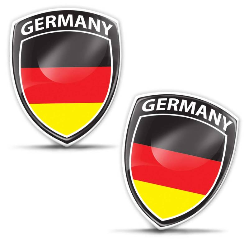 Biomar Labs 2 x Aufkleber 3D Gel Silikon Abzeichen Stickers Auto Motorrad Fahrrad Fenster Tür PC Handy Tablet Laptop Deutsche Deutschland German Germany Flagge Fahne Flag F 146 von Biomar Labs