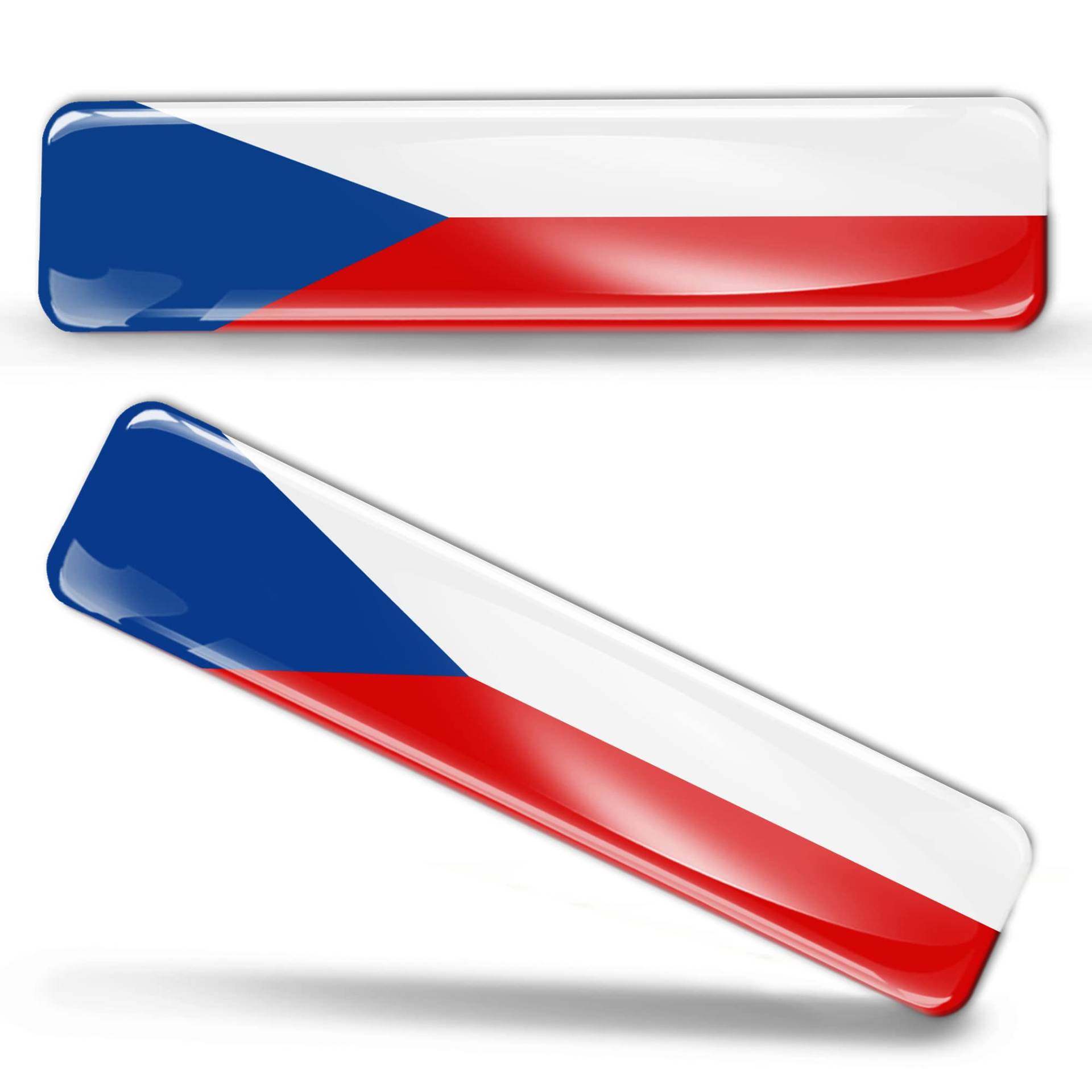 Biomar Labs® 2 x Aufkleber 3D Gel Silikon Stickers Tschechische Republik Czech Republic Flag Flagge Fahne Autoaufkleber F 4 von Biomar Labs