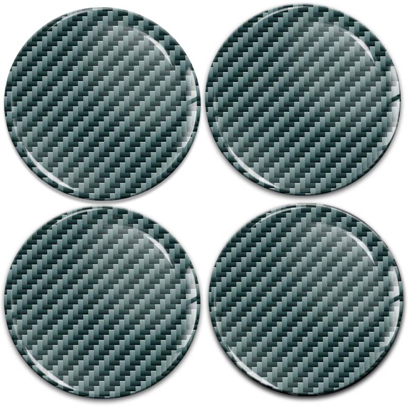 Biomar Labs® 4 x 60mm Aufkleber 3D Silikon Schwarz Silber Design Kohlenstoff Carbon Für Radkappen Nabenkappen Radnabendeckel Rad-Aufkleber Nabendeckel A 10660 von Biomar Labs