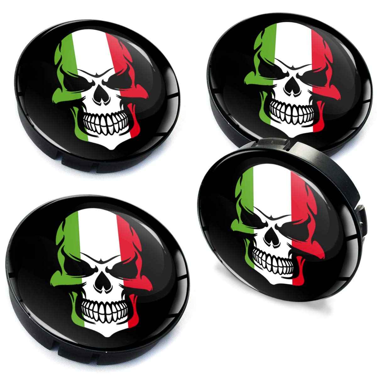 Biomar Labs® 4 x 60mm Silikon Nabenkappen Italy Italien Italia Flagge Kappen Felgendeckel Radkappen Radnabendeckel Nabendeckel Auto Tuning C 90Z von Biomar Labs