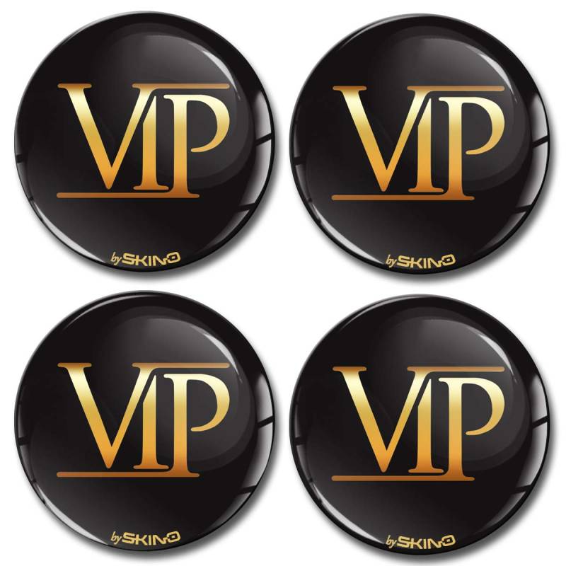 Biomar Labs® 4 x 70mm Aufkleber 3D Silikon VIP Für Radkappen Nabenkappen Radnabendeckel Rad-Aufkleber Nabendeckel A 5070 Z* von Biomar Labs