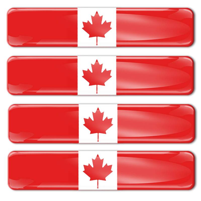 Biomar Labs® 4 x Aufkleber 3D Gel Silikon Stickers Canada Flag Kanada Kanadische Flagge Fahne Autoaufkleber F 3 von Biomar Labs
