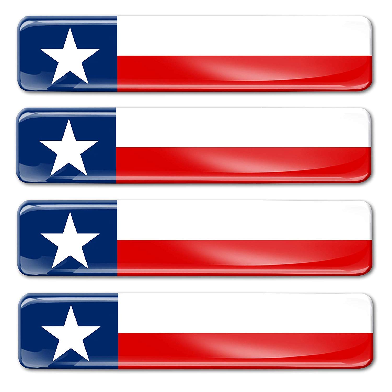 Biomar Labs® 4 x Aufkleber 3D Gel Silikon Stickers Texas USA Texanischem Flagge Fahne Flag Autoaufkleber F 24 von Biomar Labs