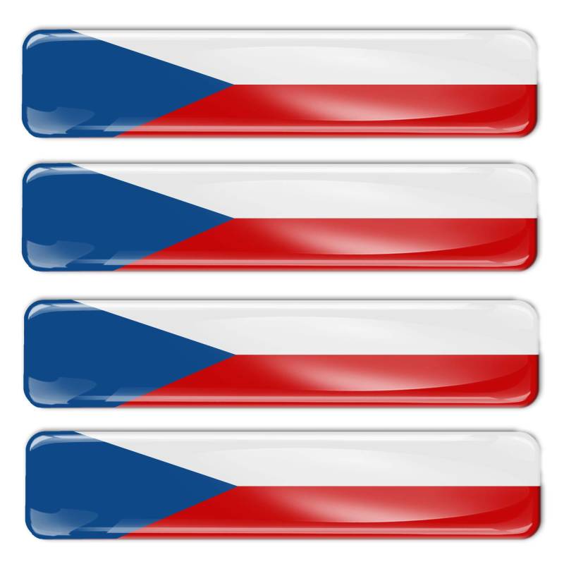 Biomar Labs® 4 x Aufkleber 3D Gel Silikon Stickers Tschechische Republik Czech Republic Flag Flagge Fahne Autoaufkleber F 4 von Biomar Labs