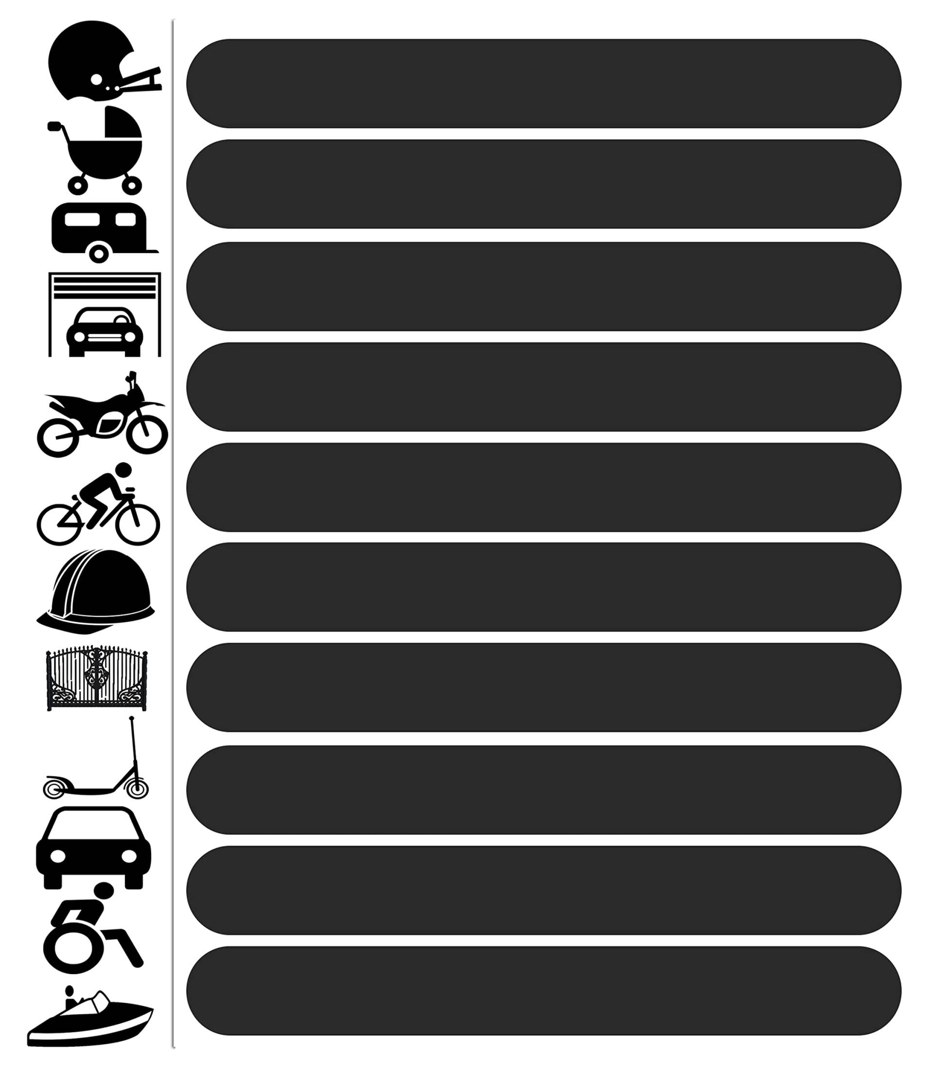 Biomar Labs® Reflektoren Reflektierende Aufkleber Reflexfolie Schwarz Stickers Set (10 Stück) Selbstklebend Fahrrad Reflektierende Reflektor Sicherheitsaufkleber Felgenrandaufkleber D 61 von Biomar Labs