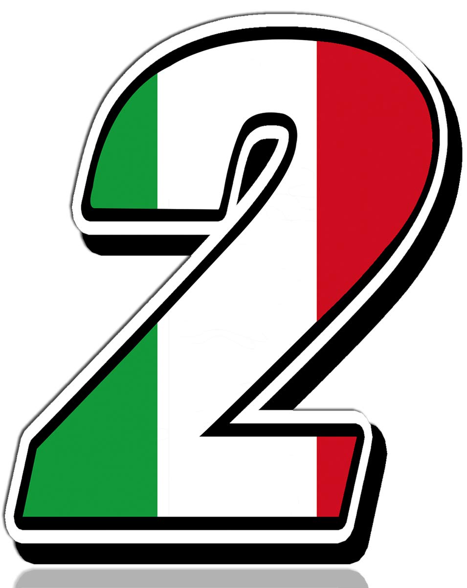 Biomar Labs® Startnummer Nummern Auto Moto Vinyl Aufkleber Italien Nationalflagge Flagge Sticker Motorrad Motocross Motorsport Racing Nummer Tuning 2, N 312 von Biomar Labs