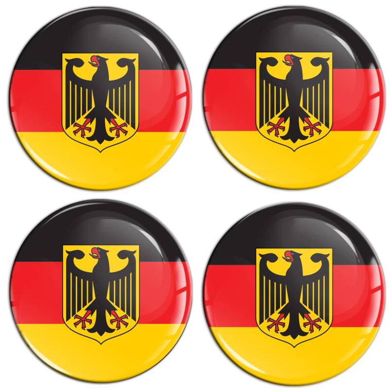 Biomar Labs 4 x 45 mm 3D Gel Silikon Aufkleber für Radkappen Felgendeckel Abdeckung Rad-Aufkleber Deutschland Deutsche Flagge A 10245 von Biomar Labs