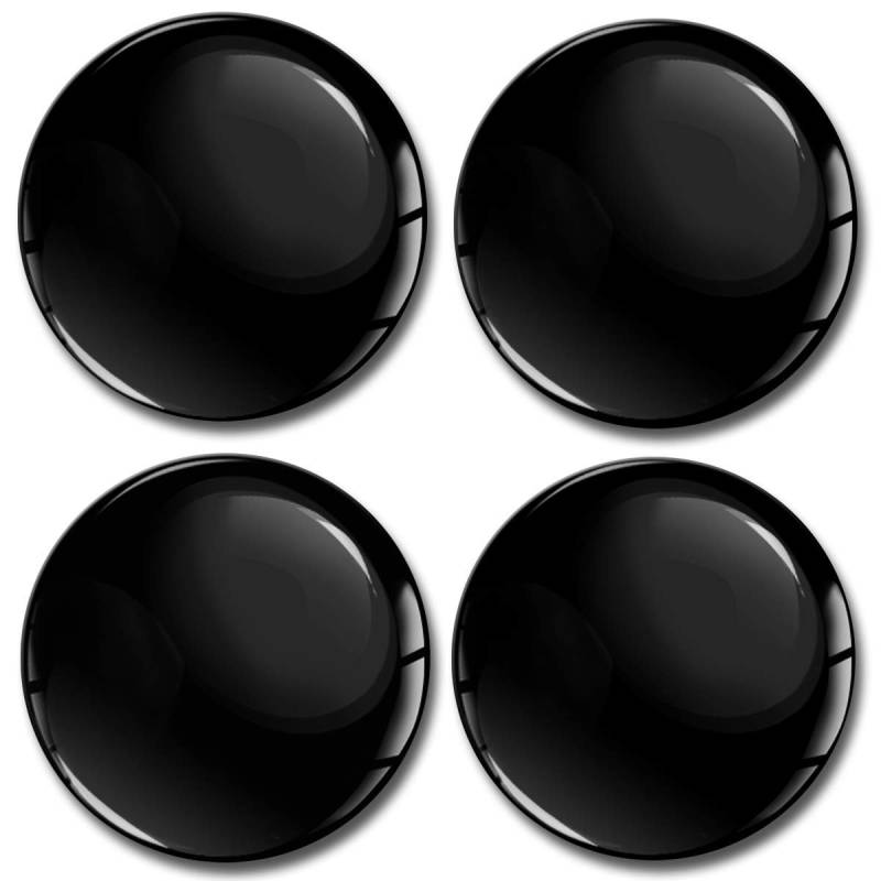 Biomar Labs 4 x 45 mm 3D Gel Silikon Aufkleber für Radkappen Felgendeckel Abdeckung Rad-Aufkleber Schwarz A 745 von Biomar Labs