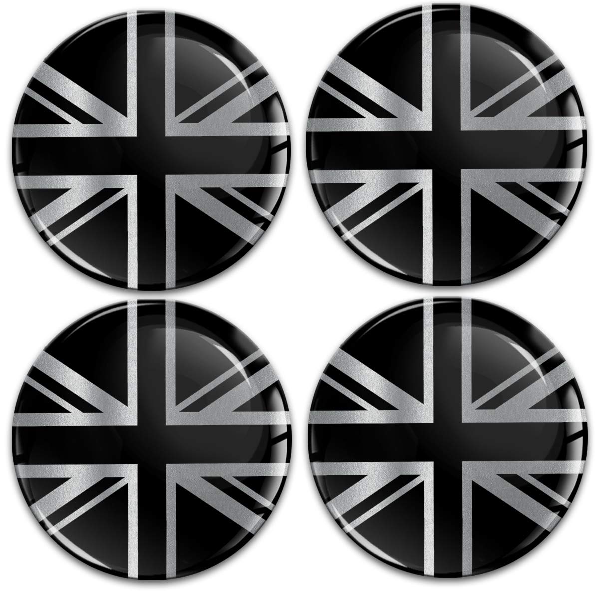 Biomar Labs 4 x 45 mm 3D Gel Silikon Aufkleber für Radkappen Felgendeckel Abdeckung Rad-Aufkleber Silber Schwarz Britische Flagge A 10845 Biomar Labs 4 x 45 mm 3D Gel Silikon Aufkleber für Radkappen Felgendeckel Abdeckung Rad-Aufkleber Silber Schwarz Britische Flagge A 10845 von Biomar Labs