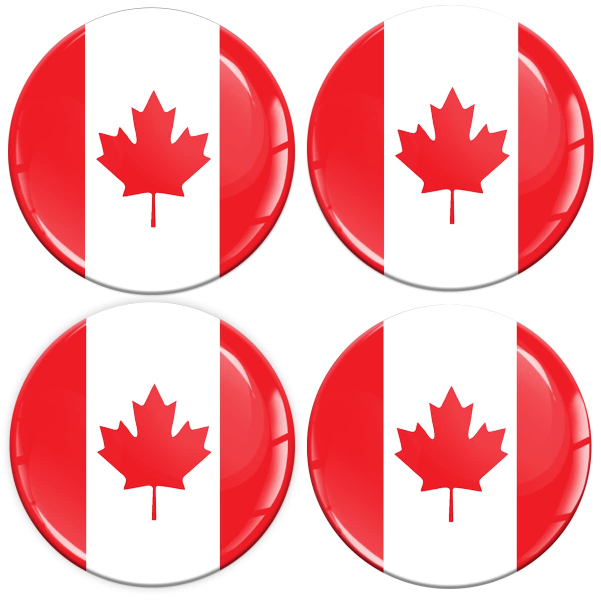 Biomar Labs 4 x 50mm Aufkleber 3D Silikon Canadian Kanada Flagge Fahne Kanadisch Flagge Für Radkappen Nabenkappen Radnabendeckel Rad-Aufkleber Nabendeckel A 2450 von Biomar Labs