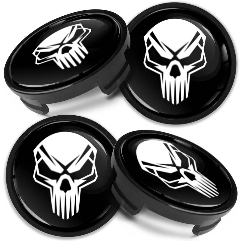 Biomar Labs 4 x 54 mm Nabendeckel Kompatibel mit Ford Felgendeckel Radnabenabdeckung Nabenkappen Felgenkappen Radkappen Alufelgen Schädel CF 22 von Biomar Labs