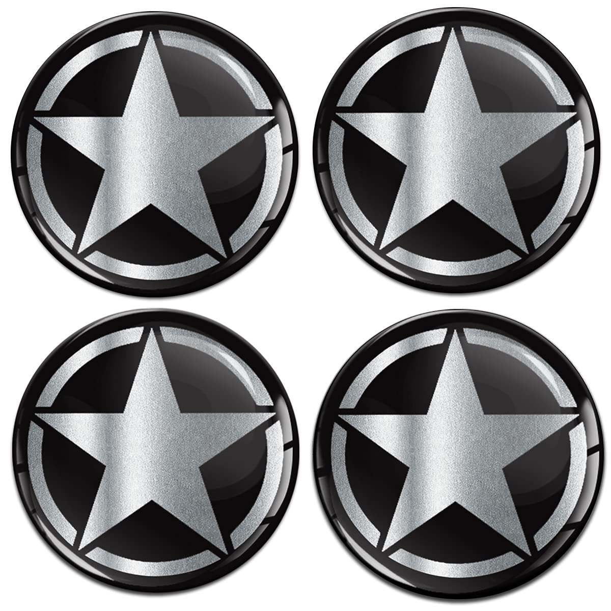 Biomar Labs 4 x 60mm Aufkleber 3D Silikon Für Radkappen Nabenkappen Radnabendeckel Rad-Aufkleber Nabendeckel Silber Army US Star Armee Stern A 4160 Biomar Labs 4 x 60mm Aufkleber 3D Silikon Für Radkappen Nabenkappen Radnabendeckel Rad-Aufkleber Nabendeckel Silber Army US Star Armee Stern A 4160 von Biomar Labs