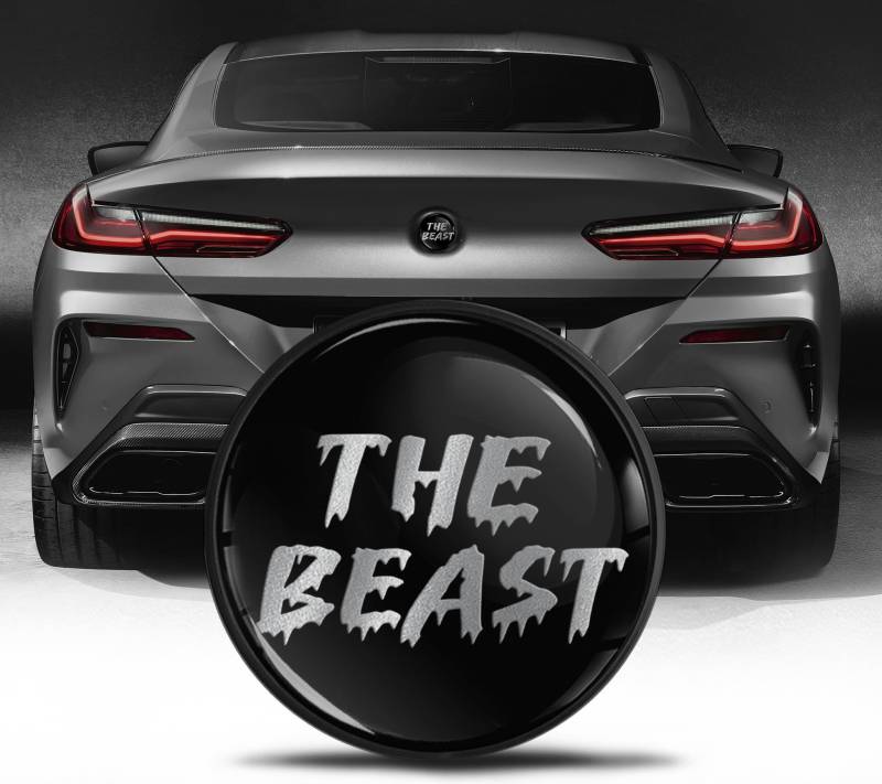 Biomar Labs Kompatibel mit BMW Emblem 51148219237 Kofferraum Abzeichen 74mm Heckklappe Schwarz Silber Beast EZ 26 von Biomar Labs