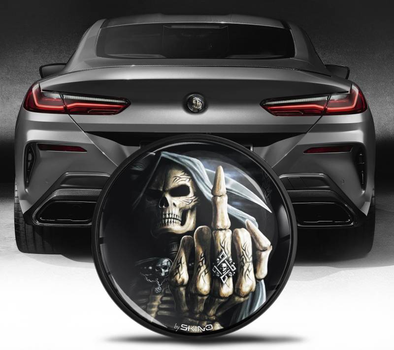 Biomar Labs Kompatibel mit BMW Emblem 51148219237 Kofferraum Abzeichen 74mm Heckklappe Schädel EZ 25 von Biomar Labs