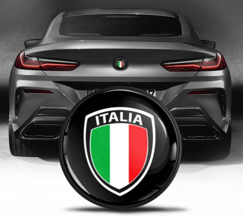 Biomar Labs Motorhaube Kofferraum Plakette Abzeichen 74 mm Kompatibel mit BMW Emblem 51148219237 Italien Flagge EZ 1 von Biomar Labs
