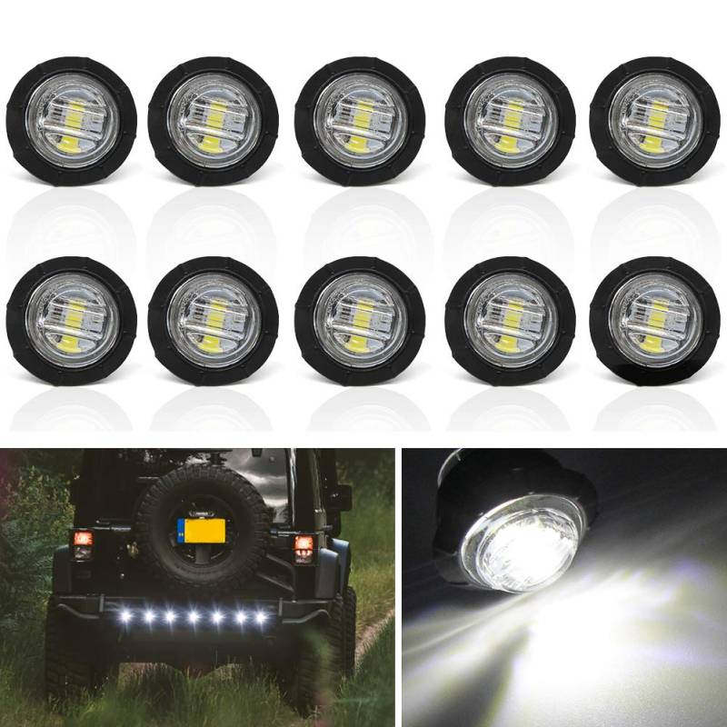 LED Seitenmarkierungsleuchten Positionsanzeigen Weiß 24V Wasserdichte LED Seitenlampen für Lkw Anhänger Lkw Kabine Bus Traktor 10 stücke von Biqing