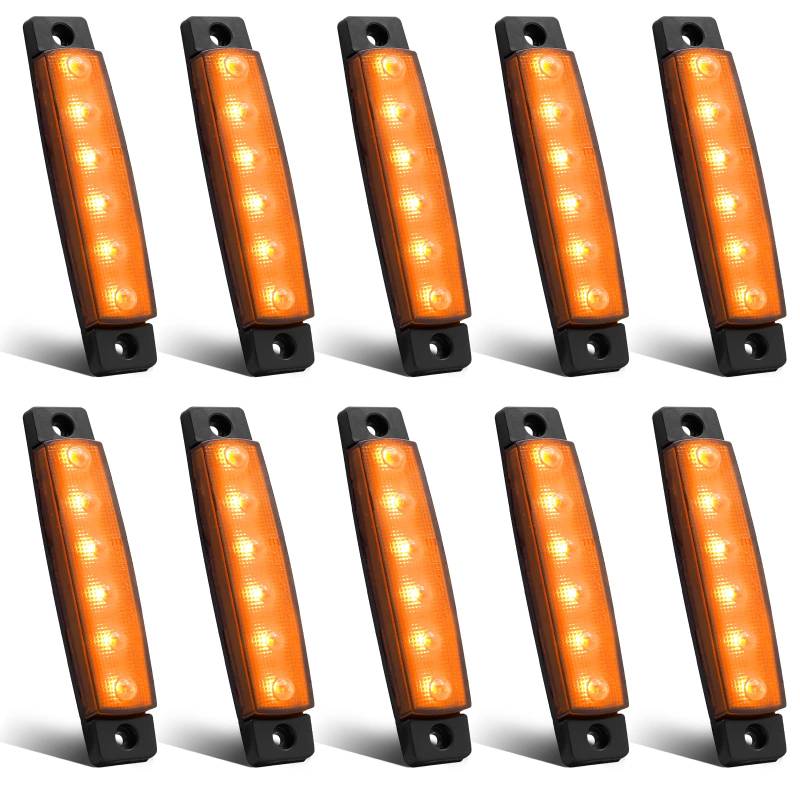 LED Seitenmarkierungsleuchten Positionsanzeigen Bernstein 24V Wasserdichte LED Seitenlampen für Lkw Anhänger Lkw Kabine Bus Traktor 10 stücke von Biqing