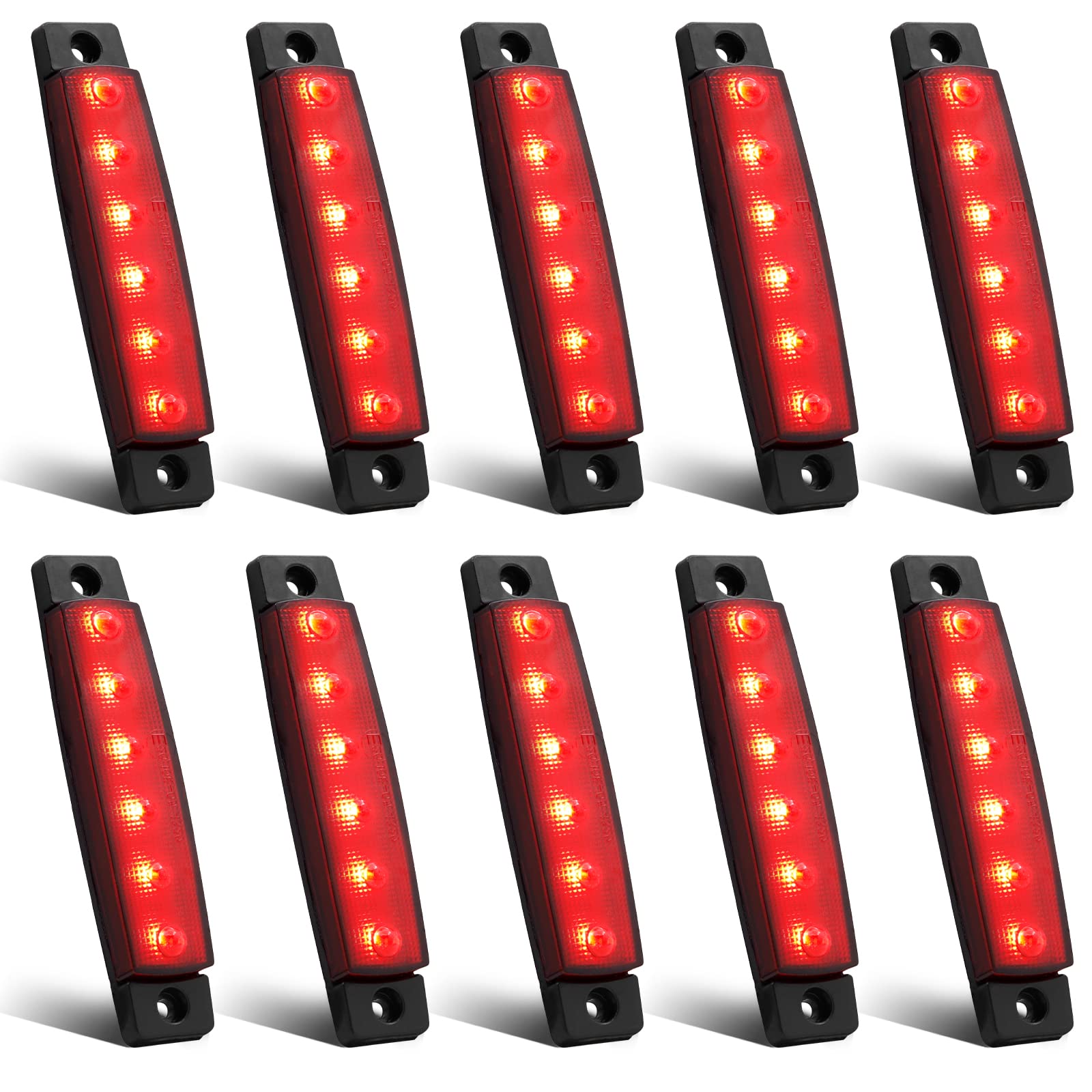 LED Seitenmarkierungsleuchten Positionsanzeigen Rot 24V Wasserdichte LED Seitenlampen für Lkw Anhänger Lkw Kabine Bus Traktor 10 stücke von Biqing