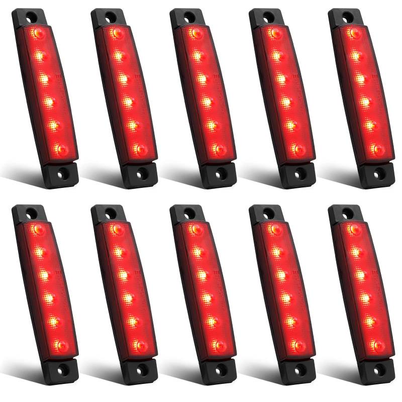 LED Seitenmarkierungsleuchten Positionsanzeigen Rot 24V Wasserdichte LED Seitenlampen für Lkw Anhänger Lkw Kabine Bus Traktor 10 stücke von Biqing