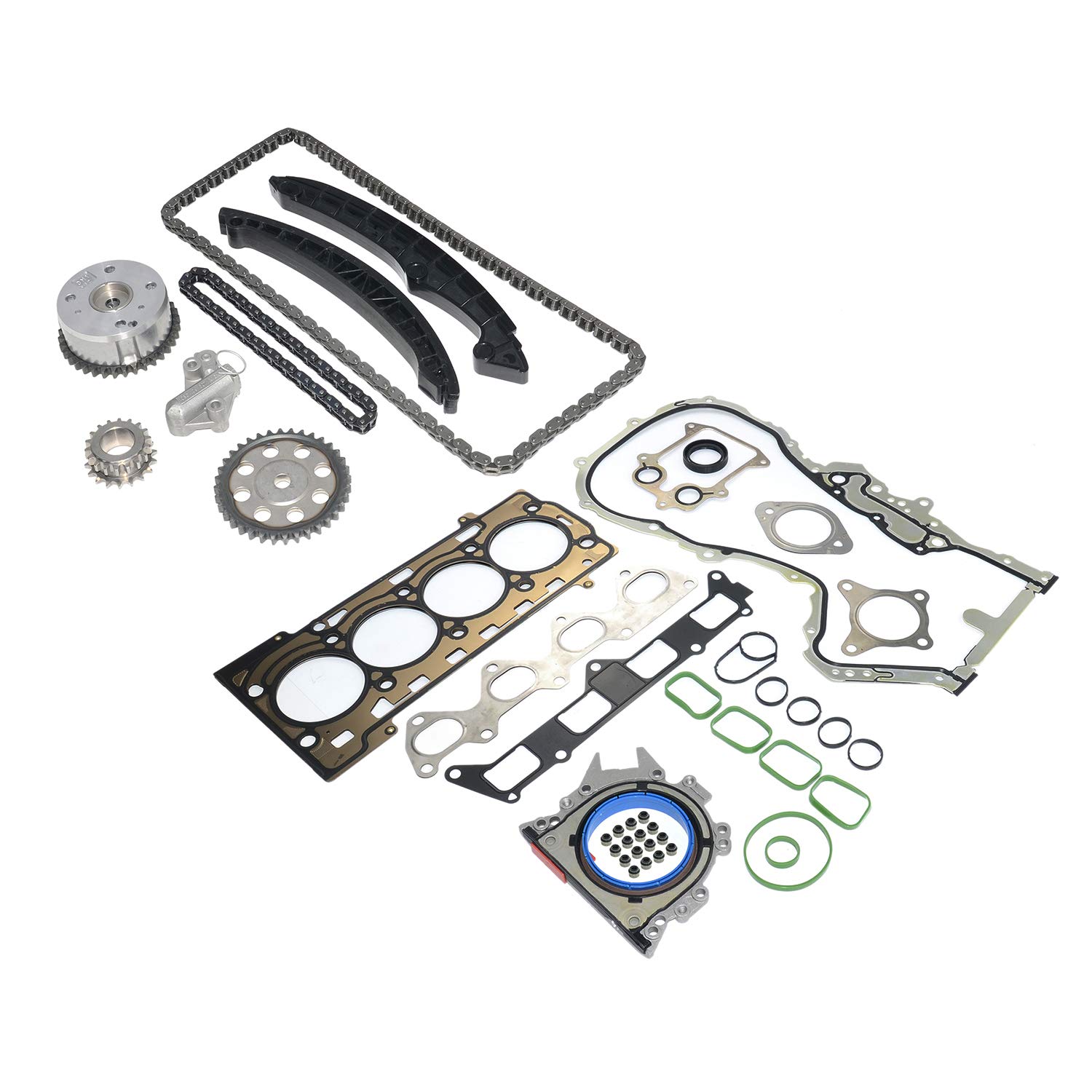 Bisenya Steuerkettensatz VVT & Kopfdeckeldichtungen Kompatibel mit 1.4 TSI CAX CAV CTH BKG AXU 1.6 FSI BLP 03C109287G 03C109287F Bisenya Steuerkettensatz VVT & Kopfdeckeldichtungen Kompatibel mit 1.4 TSI CAX CAV CTH BKG AXU 1.6 FSI BLP 03C109287G 03C109287F von Bisenya