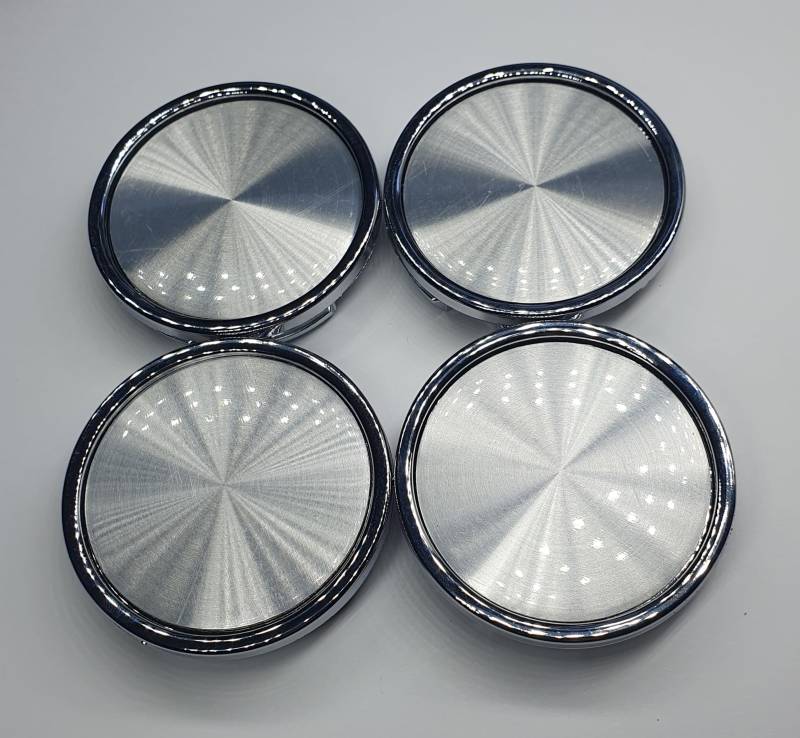 BizTech ® 4 x Universal Chrom Silber Auto Alufelgen Nabenkappen Set ohne Logo Plain Emblem 63 mm Nabenkappe Abdeckung von BizTech