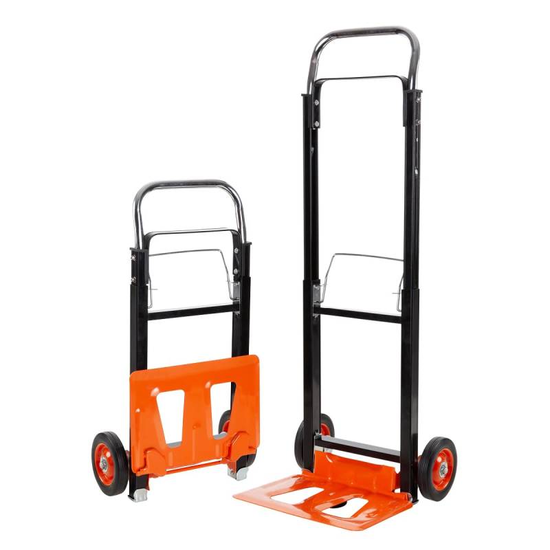 BLACK+DECKER Klappbare Sackkarre BXWT-H305 - Handwagen mit 90KG Tragkraft - Transportwagen Klappbar - 42,5 x 38,8 x 97,5 cm - für Umzug, Hausarbeiten und Einkäufe - Stahl/Aluminium - Schwarz/Orange von Black+Decker