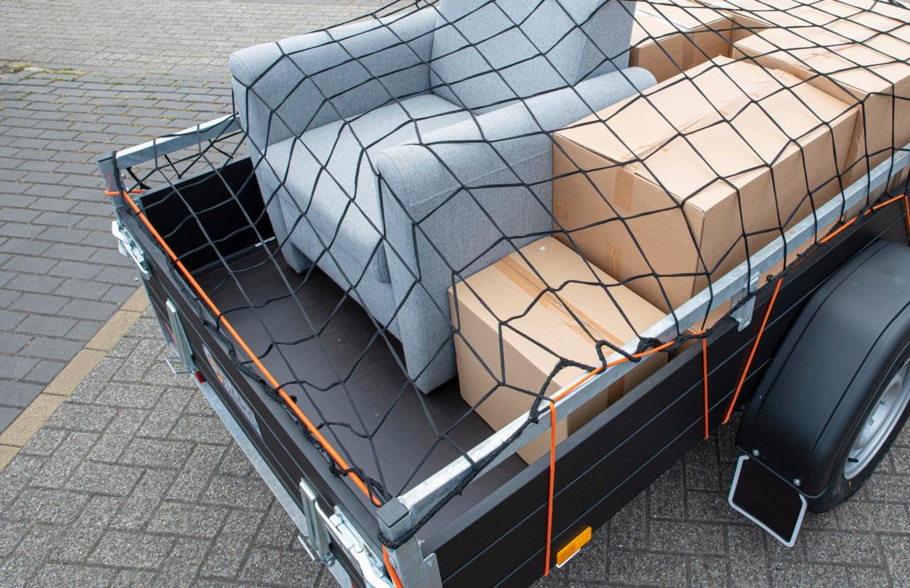 Black+Decker Anhängernetz – 2 x 3 m – dehnbar, elastisch – in Aufbewahrungstasche – Schwarz von Black+Decker