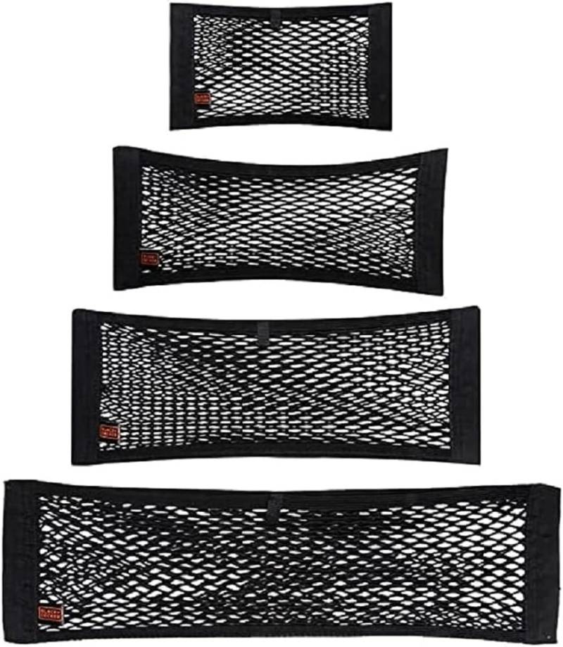 BLACK+DECKER Gepäcknetz Auto 4-TLG. - Aufbewahrung - 4 Verschiedene Maße - Schwarz von Black+Decker