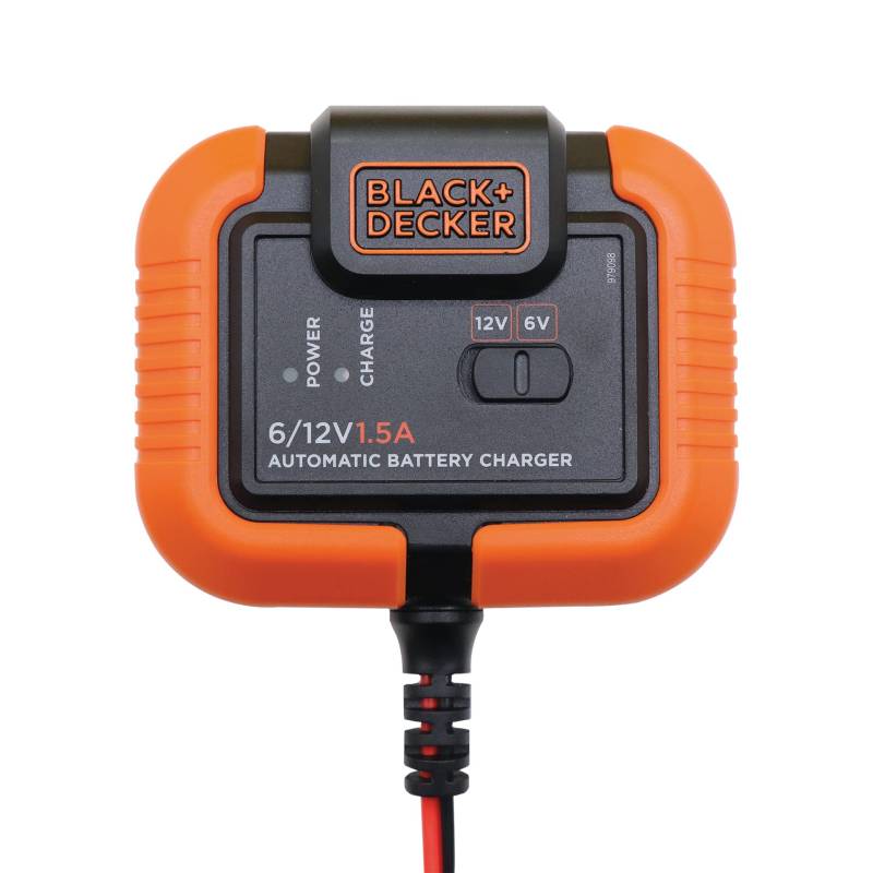 BLACK+DECKER 201868 Akkuladegerät Batterieladegerät Auto-Motorad 6/12V – 1.5A Automatisch Laden & Wartung von Black+Decker