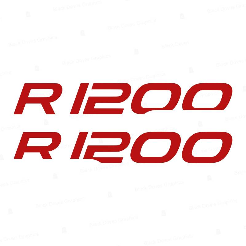 2X R1200 for BMW Motorrad R 1200 GS ADESIVI PEGATINA Stickers AUTOCOLLANT Aufkleber VINIL Motorcycle r1200gs (Red) von Black Doves Graphics