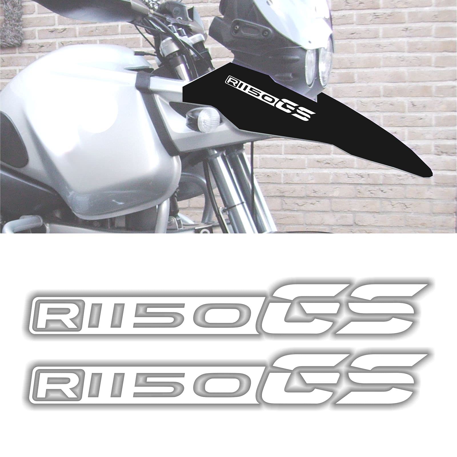 2pcs Aufkleber kompatibel für Motorrad R1150 GS BMW Motorrad R 1150 r1150gs (White) von Black Doves Graphics
