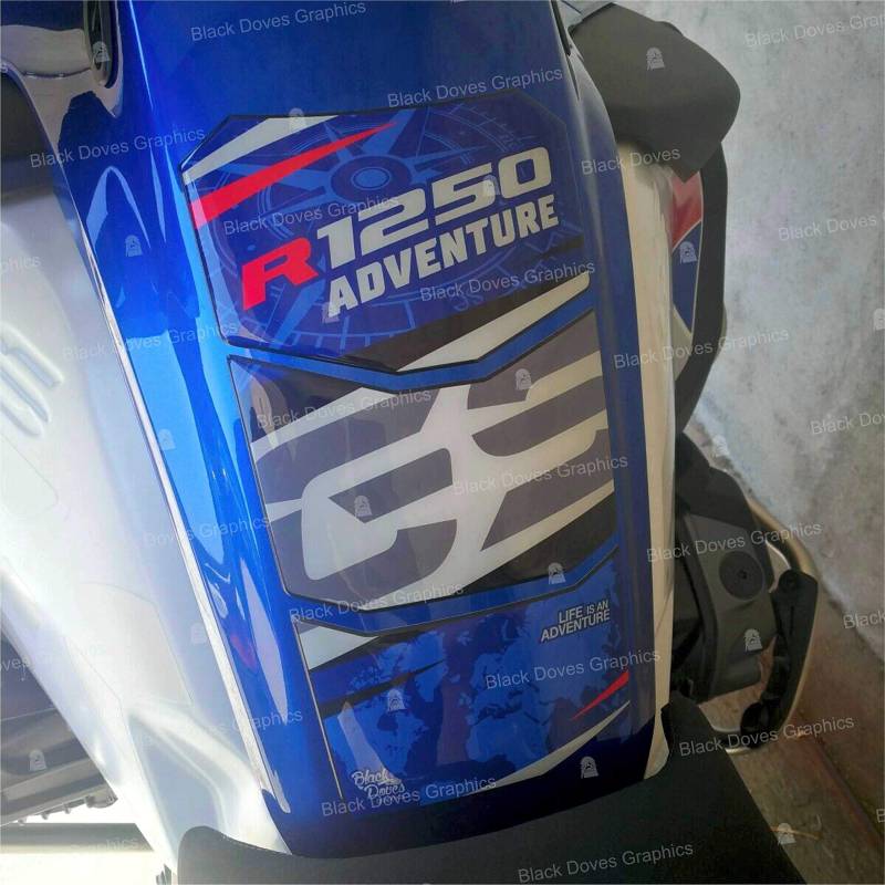 Schutz Tankschutzaufkleber mit Harz beschichtet kompatibel mit R1250 GS ADVENTURE 2019 TANK PAD PROTECTIVE 3D R1250GS ADV von Black Doves Graphics