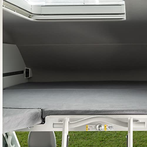 Black Forest Fox Wohnmobil Camper Schonbezug Heckbett Faltbett für VW T5 T6 T6.1 Beach Ocean Grand California 600 680 GC 600 Grani Loft Bed (Grau. Grand California 600 3 TLG. Hochbett) von Black Forest Fox
