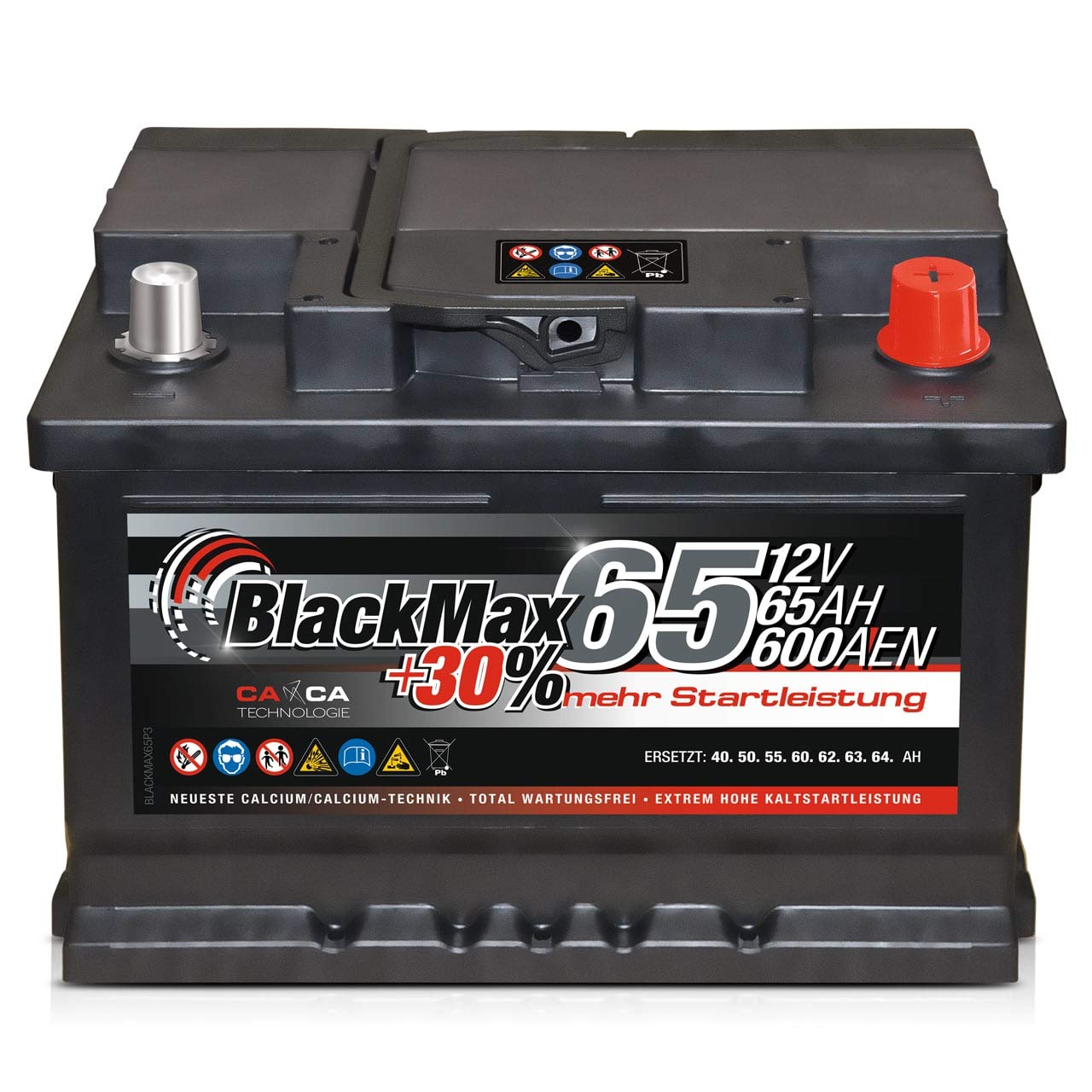 BlackMax +30% mehr Startkraft Starterbatterien für PKW/Transporter Schlepper/Traktoren (65Ah) von BlackMax